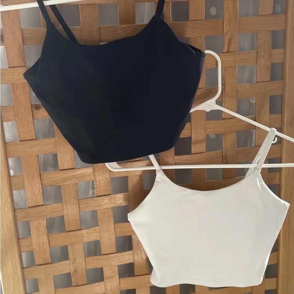 Black And White Cropped Cami Tank One Five One